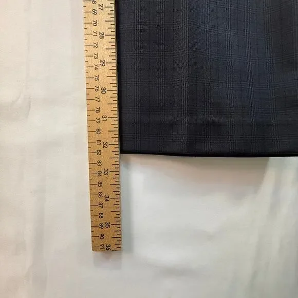 Banana Republic The Logan Fit Wool Blend Plaid Dress Pants Gray Size 6 - Picture 5 of 8